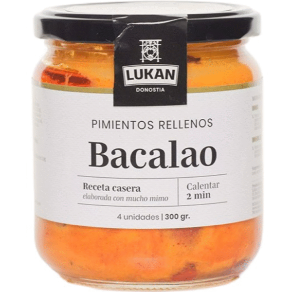Pimientos Rellenos De Bacalao LUKAN GOURMET 4 Unidades 300g