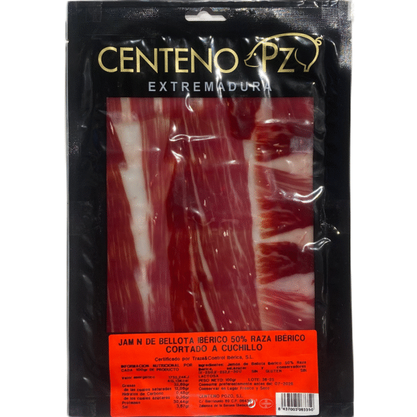 Jamón De Bellota 50% Ibérico CENTENO POZO Zalamea De La Serena (BADAJOZ) 100g