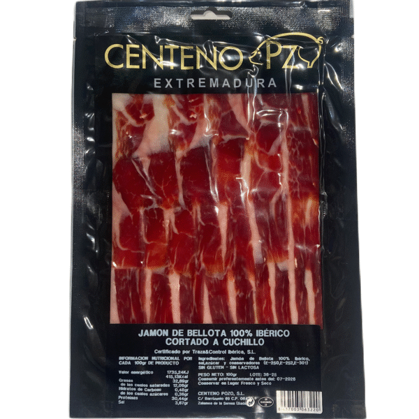 Jamón De Bellota 100% Ibérico CENTENO POZO Zalamea De La Serena (BADAJOZ) 100g