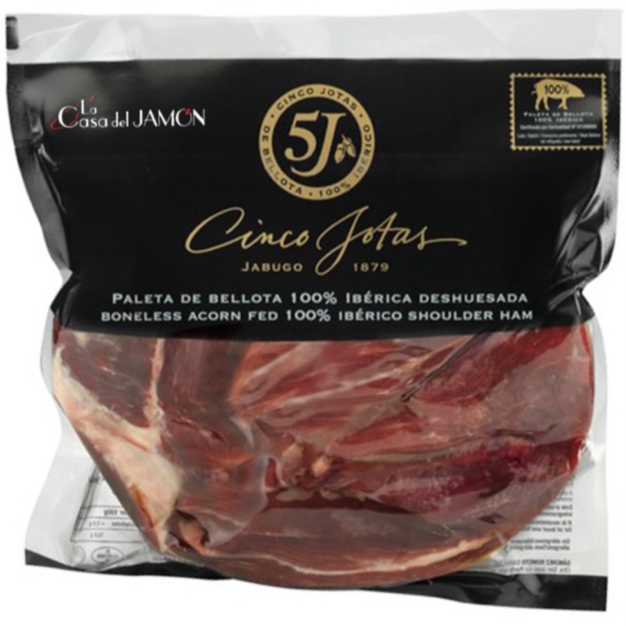 Paleta Deshuesada Entera De Bellota 100% Ibérica 5J CINCO JOTAS Jabugo (HUELVA) 2,5kg