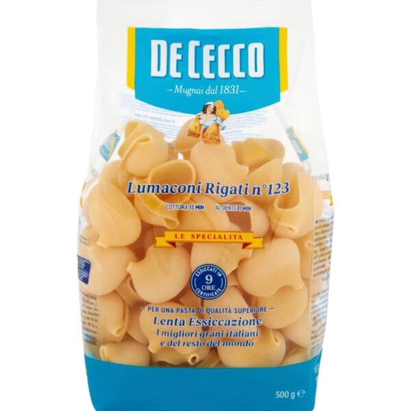 Lumaconi Rigati No.123 DE CECCO 500g
